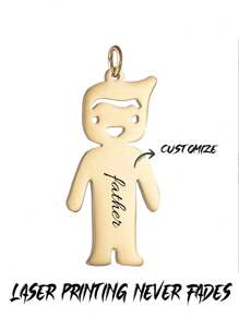 1 件定制不锈钢男孩和女孩儿童吊坠项链，个性化手工 DIY 雕刻名字/家庭项链