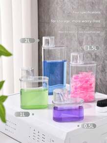 1pc Liquid Detergent And Fabric Softener Dispenser - Laundry Room Storage Box, Laundry Soap Dispenser Bottle, Bathroom Organizer, Bathroom Storage Jar