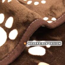 Dog Blanket Soft Fleece Dog Blanke. For Small Medium Dogs Fluffy Flannel Pet Cat Puppy Blanket Mat Cover For Bed Couch Cute Paw Print Throw Blanket For Dogs Brown 40X30 - Brown - View 4