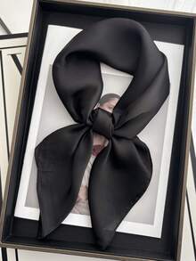 1pc 27.6" X 27.6" Women's Faux Silk Scarf, Solid Color Square Neckerchief, Bag Decor, Beach Wrap, Shawl For Sun Protection For Dress - A - View 9