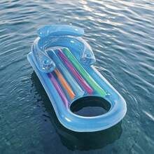 Inflatable Armrest Backrest Lounger Chair, Adult Inflatable Floating Bed Couch, Foldable Water Seat, Beach Essentials, Beach Accessories, Pool Float - Multicolor - View 4