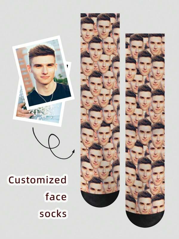1 Pair Custom Face Socks, Custom Photo Sock, Custom Printed Socks, Personalized Funny Face Socks, Custom Picture Socks, Put Any Face On The Socks, Anniversary Gift, Valentine Gift, Birthday Gift, Wedding Gift, Mother's Day Gift, Father's Day Gift, Best Friend Gift, Gift For Mom/Dad, Gift For Girlfriend/Boyfriend, Gift For Her/Him