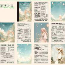 1 本 20 件旅行梦想记录系列贴纸书，女孩 PET 模切贴纸书，梦幻主题日记 DIY 装饰，回到学校