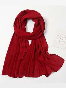 1 Khăn trùm đầu voan crepe trơn cho nữ, khăn trùm đầu thanh lịch cho người Hồi giáo mặc hàng ngày, khăn quàng cổ thời trang cho bãi biển, mọi mùa, món quà tuyệt vời cho gia đình, chị em gái, mẹ cho trang phục - Nhiều màu - Xem 13