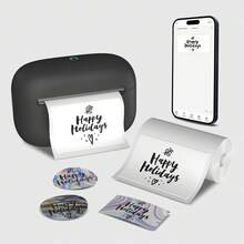 Label Makers - Barcode Label Printer Bluetooth Label Maker Portable Thermal Printer For Small Business, Address, Barcode, Logo, Clothing, Sticker Printers For Phones & PC, Black Pink White Yellow - màu đen - Xem 11