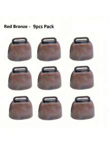 9个装，1.38英寸铜质牛铃，响亮铜质铃铛，非常适合用作铃铛，也可作为家居装饰、树木装饰、狗、牛、马、羊、猫等小型宠物项圈饰品，圣诞礼物，房间装饰 - 彩色 - 查看 12