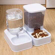 宠物喂食器和饮水器套装，可单独使用，自动补充水和食物，易于清洁，适用于猫、狗、兔子、松鼠和其他中小型宠物