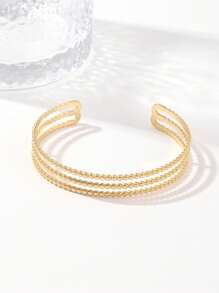 1pc Titanium Steel Fashionable Open Bangle, Suitable For Daily Wear