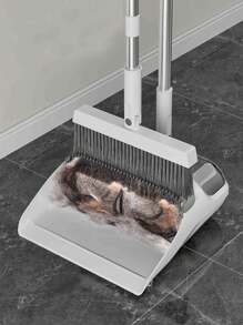 Broom And Dustpan Set, Soft Bristle Broom And Waste Dust Pan Combo, Single Sweeping Brush Household Cleaning Tool