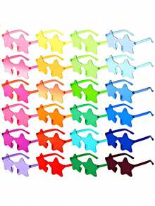 5/10pcs-Rimless Glasses Five-Pointed Star Shaped Frameless Glasses Transparent Candy Color Eyewear For Party Favor, Perfect For Pool And Beach Parties Summer Parties, Birthday Parties. Carnival, Fun Events Or Party Favors, (More Colors Random), Christmas Mother's Day Graduation Halloween - Multicolor - View 2