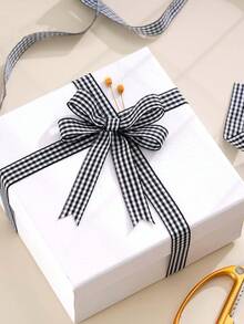 2/4 件/黑白格子丝带，约 360 英寸，适用于 DIY 发饰、礼品包装蝴蝶结、节日庆祝装饰、蛋糕装饰、花卉装饰等场合装饰 - 彩色 - 查看 5