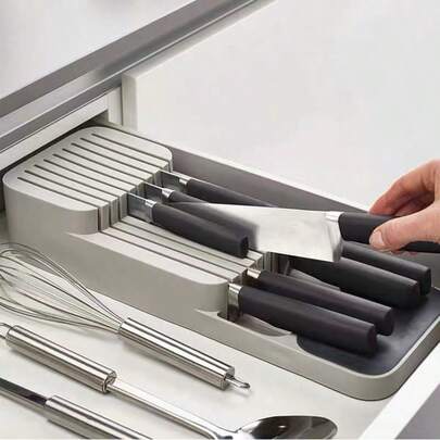 39*13CM Compact Cutlery Storage Utensil, Knife Drawer Organizer, Plastic Tray Utensil Rack Kitchen Storage, Kitchen Organisation(The Knife Is Not Include)