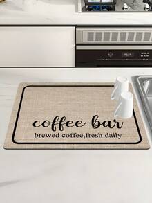 1pc,Coffee Machine Diatom Mud Drainage Pad, Soft Rubber Drain Pad, Non-Slip Super Absorbent And Wear-Resistant Dish-Washing Dry Pad, Placemat For Countertop Dining Kitchen Table Mat, Courtyard Table Decoration, Household Kitchen Supplies - Multicolor - View 4