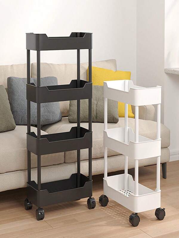 1pc Narrow Cart Slim Slide-Out Gaps Storage Rack, Movable Multi-Layer Kitchen Vegetable Bathroom Organizer