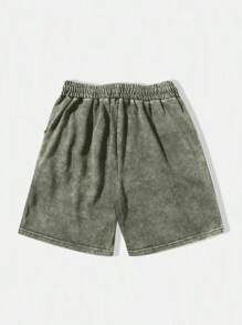 Men's Letter Print Lightweight Casual Shorts With Drawstring, Suitable For Summer Street, Outdoor, Beach, Sports Running With Pockets