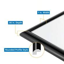 22x34 Rounded Black Poster Picture Frame - Black - View 6