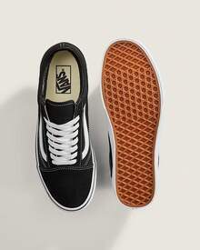 Vans Giày trượt ván Unisex Old Skool Đen/Trắng - Đen và trắng - Xem 3