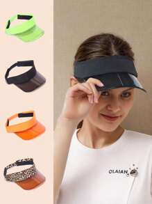 1 pieza Gorra de béisbol ajustable para mujer con borde transparente y de colores, sin corona, para deportes al aire libre, golf, protección solar, primavera/verano, con protección UV