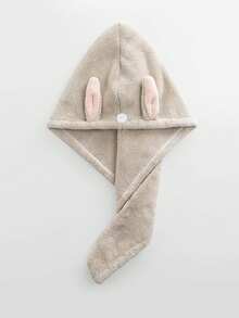 2个装超细纤维发帽，专为女孩设计 - 柔软、超强吸水、速干，带2个纽扣 - 防毛躁，适合浓密卷曲长发，猫咪图案 - 彩色 - 查看 21