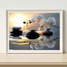 New 5D Diamond Painting DIY Kit - Candlelight Flower Theme, Frameless Canvas Diamond Art, Multi-Size, Colorful Mosaic Wall Decor Suitable For Living Room, Bedroom, Study And Other Occasions, Holiday Parties And Home Decor & Gifts.