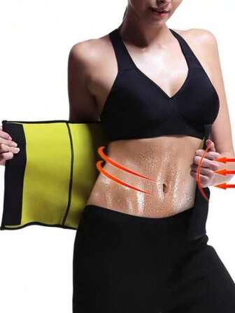 1 Pieza, Banda de cintura con cierre de gancho y bucle para el sudor del sauna 2025 nueva, banda de cintura deportiva de plástico para hacer ejercicio y fitness,, Apropiada para hacer ejercicio, deportes y caminar en el hogar