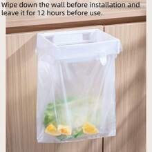 1pc Foldable Simple Garbage Bin, Trash Bag Holder, Wall-Mounted Garbage Rack For Kitchen, Bathroom