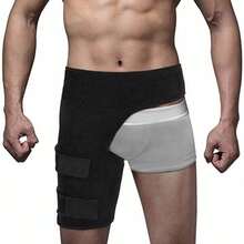 3PCS Adjustable Belt Hip Pain Relief Groin Wrap Brace Rib Support UK - Black - View 4