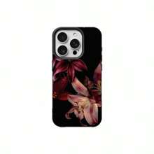 1 pieza Funda de teléfono de TPU con patrón de flores lilium vintage compatible con Iphone y otros teléfonos