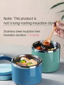 650毫升不锈钢保温食品容器 - 可重复使用,防漏午餐盒,适合盛装汤和热食,大容量早餐杯 - 非常适合学校、大学、厨房收纳、学习用品 - 彩色 - 查看 3