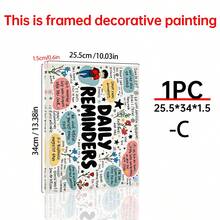 1 PIEZA Póster de lienzo con recordatorios diarios inspiradores, arte de pared motivacional para el hogar, oficina, cafetería - Sin marco, sin plumas - Ideal para regalos de cumpleaños y festividades - 1PC - Ver 27