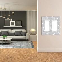 Local Delivery--Wall Plate Light Switch Cover, Standard Size 4.50" X 2.76", Dengduoduo Silver Pink Rhinestones Bling Decorative Wall Plate Light Switch Outlet Cover For Bedroom Accessories Home Decor - 銀色設計2 - 查看 4