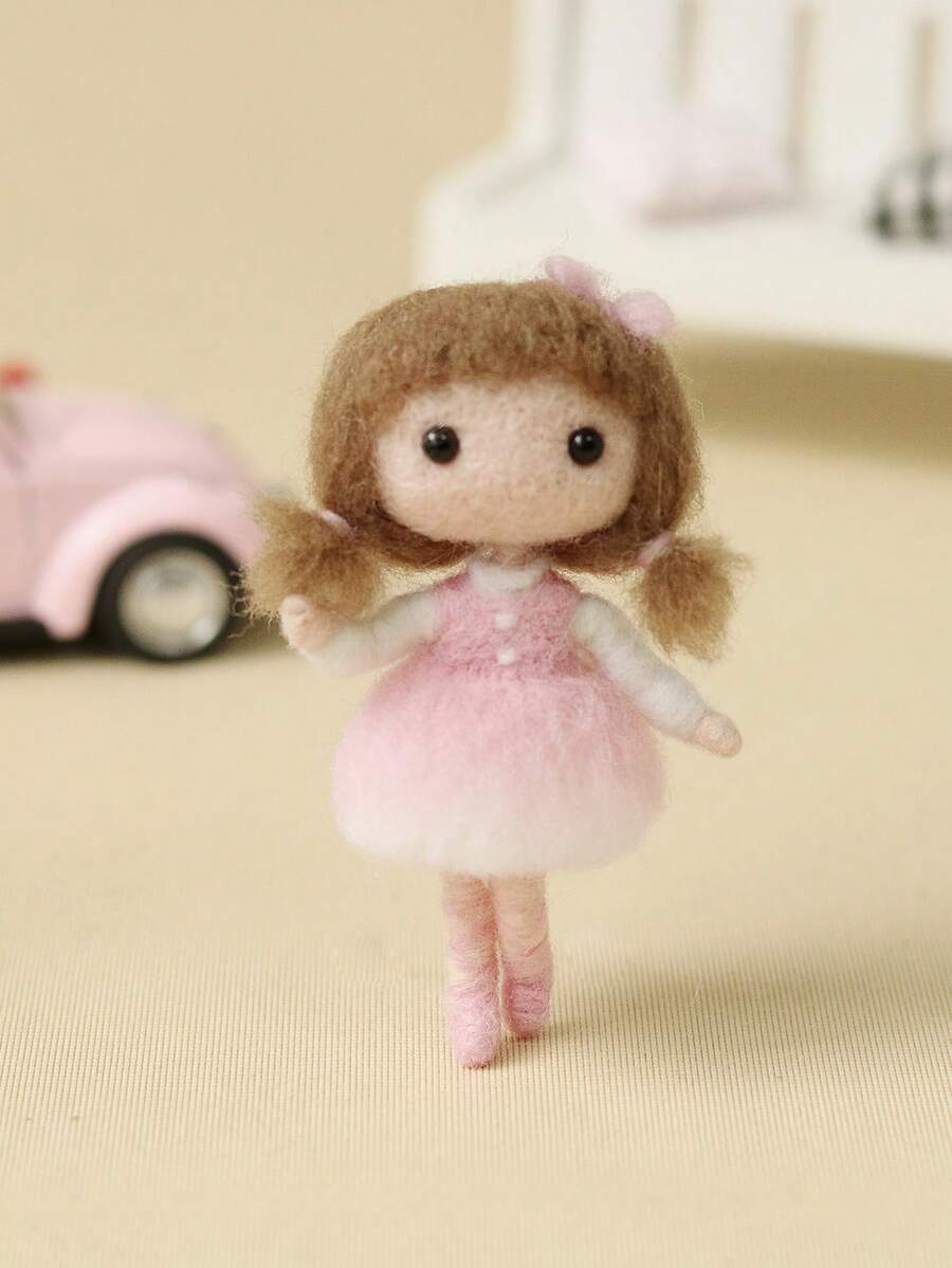 DIY Wool Felt Materials Kit For Making A Pink Dress For Little Girls - Pink - View 1