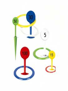 1 set de anillos para arrojar al aire libre para la playa, equipo de juegos de césped, juegos de lanzamiento de anillos, adecuado para compartir felicidad y entretenimiento interactivo con familiares y amigos