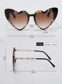 Gafas de moda con marco en forma de corazón - Marco de metal negro, ideal para el Día de San Valentín o uso diario, accesorio romántico, lentes duraderos