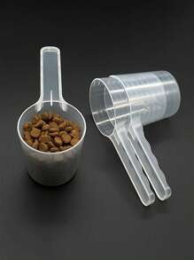 1Piece 100ml Transparent Pet Feeding Spoons, Plastic Dog Food Cat Food Measuring Scoop With Graduated Scale