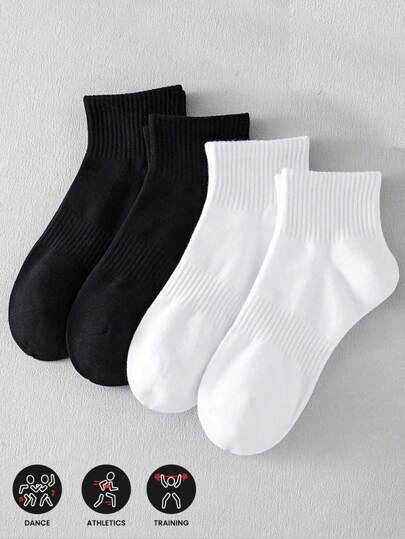 50pcs/40pcs/32pcs Ankle Socks For Sports, Unisex Soft, Moisture Wicking, Odor Resistant, Breathable, Solid Color Socks, Knit Lining, Perfect Gift For Men And Women,Great For Casual Wear, Yoga, And All Seasons