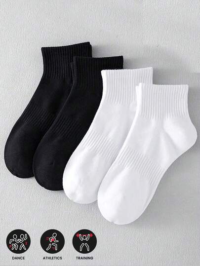 50pcs/40pcs/32pcs Ankle Socks For Sports, Unisex Soft, Moisture Wicking, Odor Resistant, Breathable, Solid Color Socks, Knit Lining, Perfect Gift For Men And Women,Great For Casual Wear, Yoga, And All Seasons