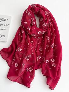 女士纯色提花围巾头巾头巾一体式配饰女士情人节情人节 - 彩色 - 查看 21