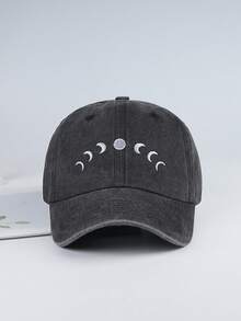 MLFO 2025 New Moon Embroidery Classic Washed Baseball Cap, Comfortable Breathable Adjustable Size, Suitable For Daily Life, Leisure And Vacation, Multiple Colors Available, - Moon - View 13