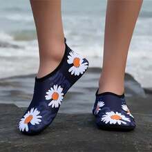 LANTROVE Fashionable Daisy Design Unisex Wading Shoes, Light And Breathable, Firm Grip, Accompany You Walking On The Beach, Quick-Drying Upper, Rubber Sole, Soft, Light And Easy To Carry - 藍色 - 查看 1