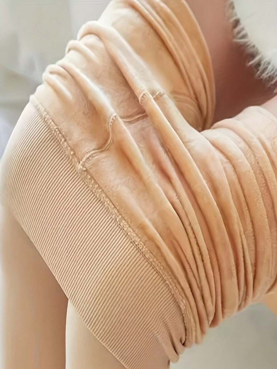 Minimalist Solid Tights - Beige - View 1