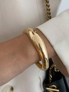 1件/3件套波西米亚风宽边光滑复古魅力树脂手镯，奢华度假派对女士及情侣日常休闲百搭金色首饰礼品（树脂手镯存在轻微瑕疵和色差属于正常现象）