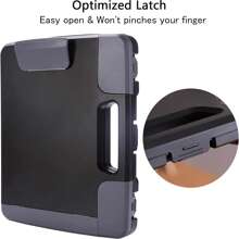 1PC Plastic Storage Clipboard With Handle – Heavy Duty Clipboard, Portable Side-Opening Organizer Case For Letter/Legal Size Paper (14.5"X12"X1.75") – Office, School, Construction & Outdoor Use(Black),For School Supplies,Back To School