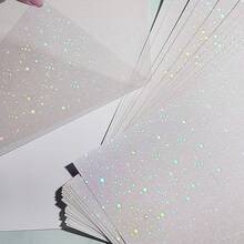 36 Sheets A4 Holographic Paper Sticker Transparent Waterproof Self Adhesive Film 11.X 8.3 Inches (Gem,, Colorful,) - 星星 - 查看 7