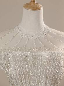 Vintage Spitze Hohlmuster Abendkleid, Palast-Stil Hochzeitskleid