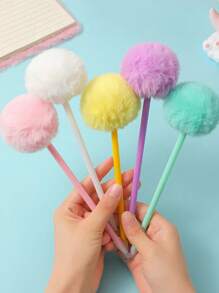 Plastic Hairball Pen Cartoon Cute Student Hand Account Pen Girl Heart School Wedding Gift Pen, Suitab, Back To School, School Supplies, Kawaii Stationery, Colors For School, Stationery, Writing Pens Back To School