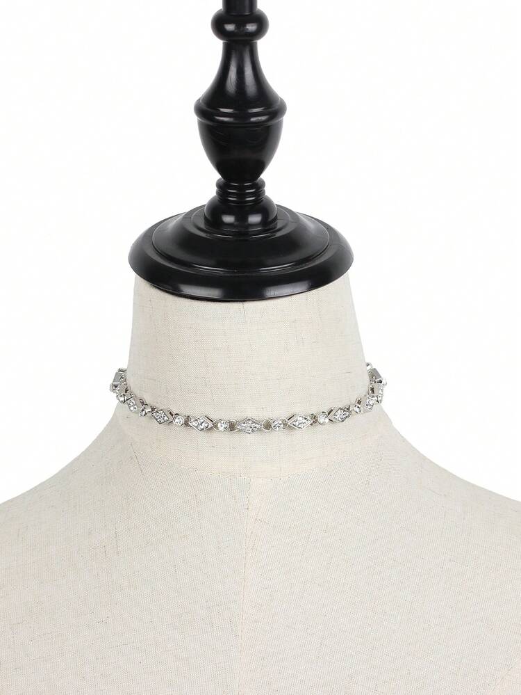 Rhinestone Decor Choker