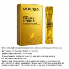 10 piezas Mascarilla facial hidratante y reafirmante con arándano, cúrcuma y vitamina C, de 6g cada una - Limpieza, hidratación, reafirmación, anti-arrugas, apta para todo tipo de piel, para hombres y mujeres