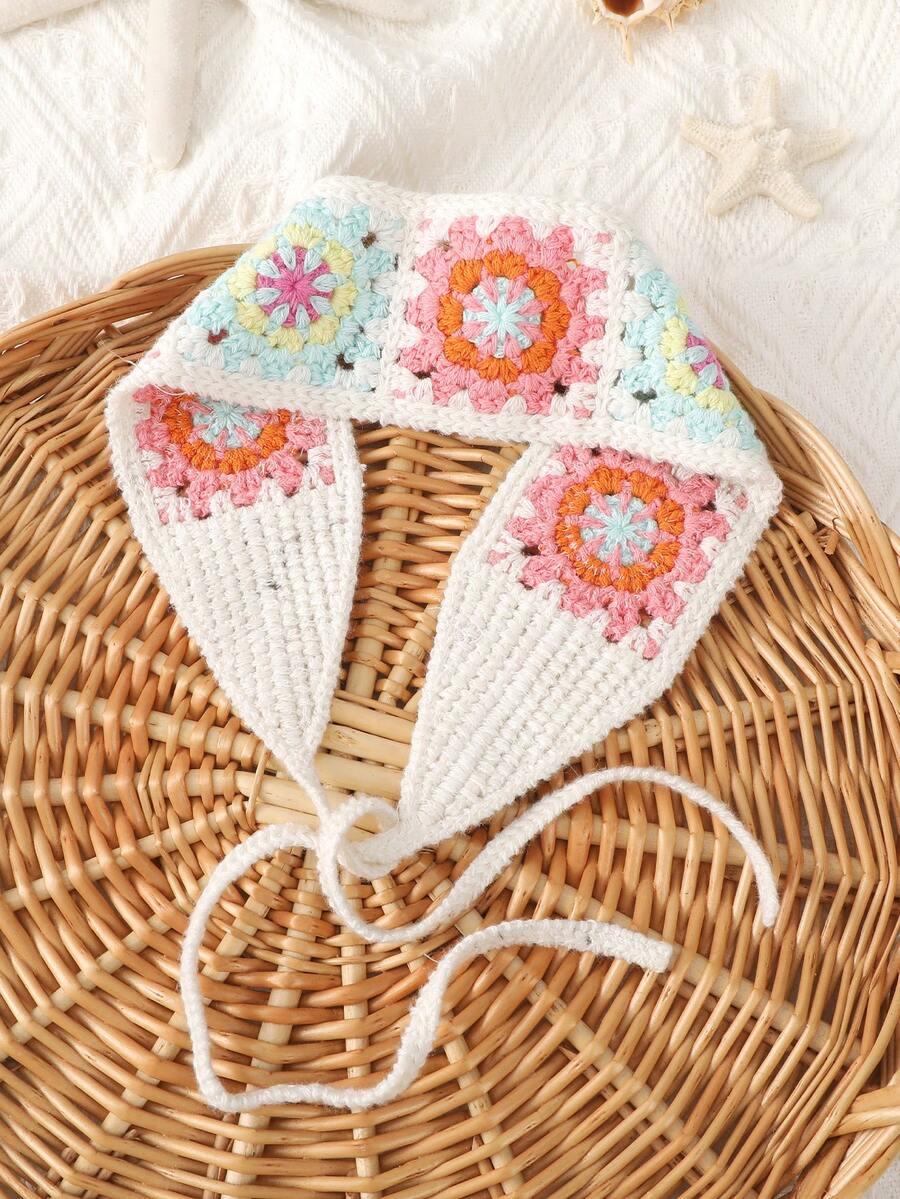 女士 Bandana 1 件镂空针织花头带，日常头饰发饰时尚发饰经典发带，发带