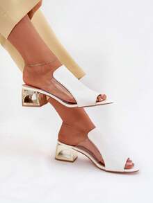 女士时尚百搭粗跟凉鞋，夏季